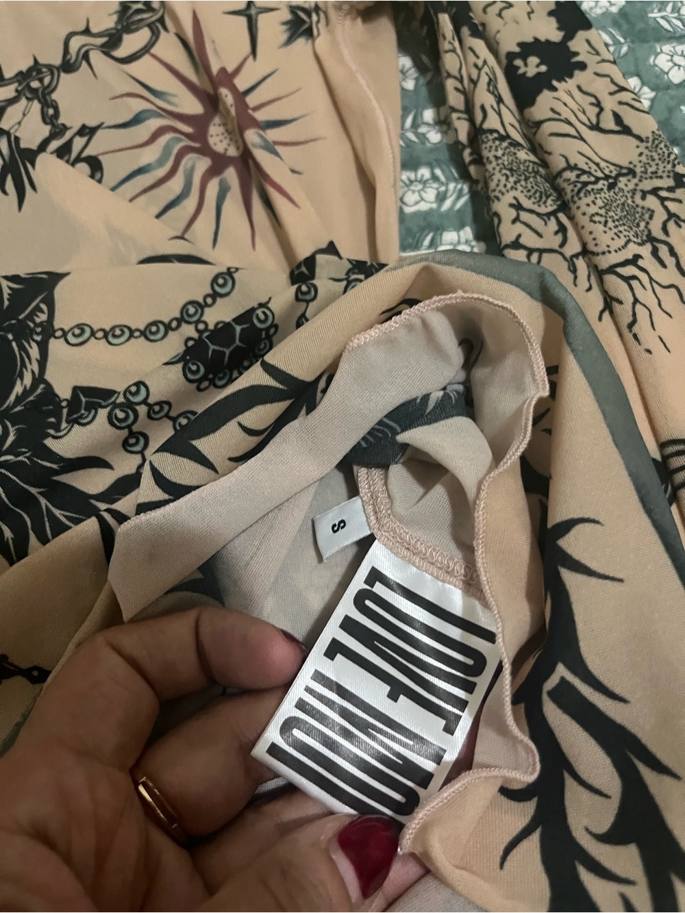 Jean Paul Gaultier Beige Top with Black Print - Picture 4 of 10
